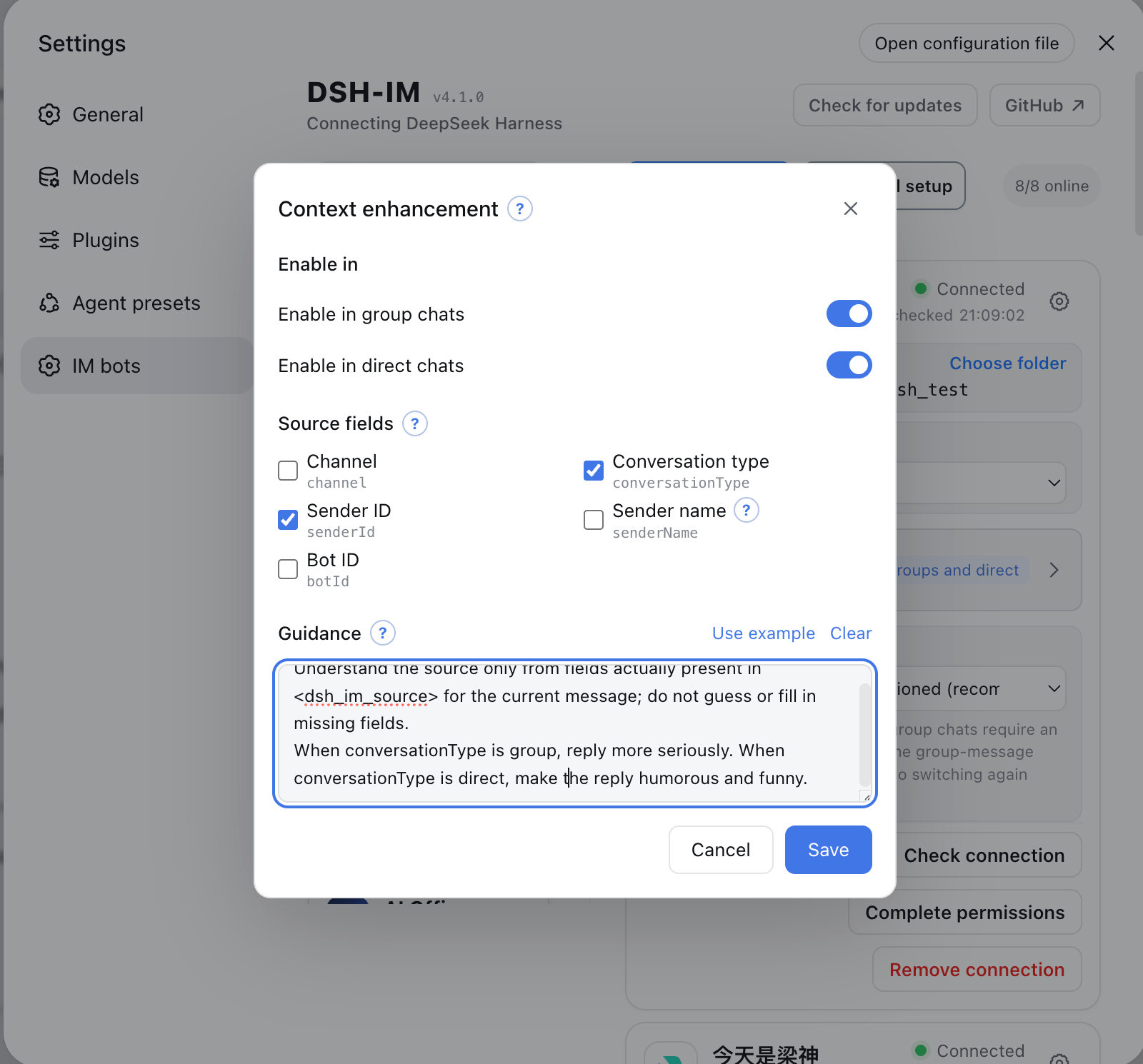 Context enhancement page